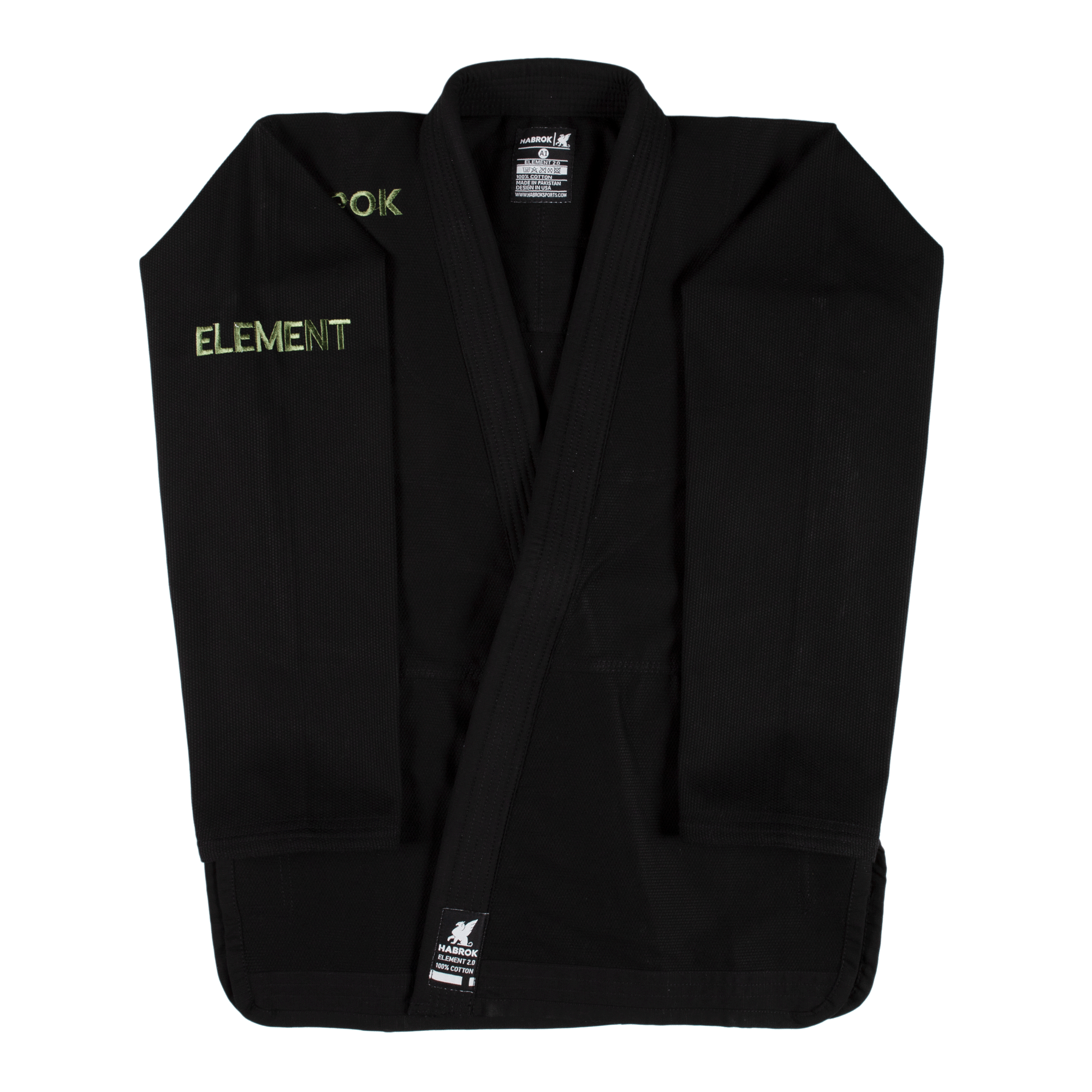 Element 2.0 | Premium Ultra Light Weight BJJ GI BLACK W WOODLAND GREEN Jiu Jitsu Gi